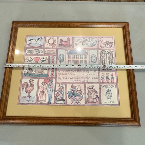 Vintage Charles Humphrey Me & My House Serve the Lord Collage Print Framed 20x16 - Picture 8 of 11